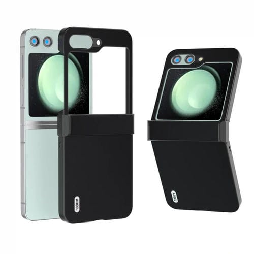 Funda para Samsung Galaxy Z Flip5 Abeel Bisagra Cuero Genuino (Negro)