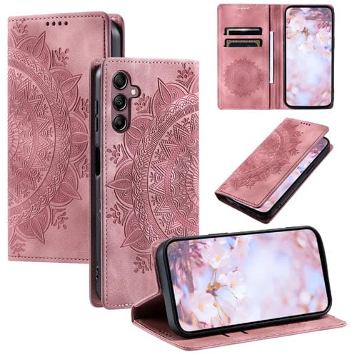 Funda para Samsung Galaxy A05S Totem Cuero Magnética en Relieve (Oro Rosa)