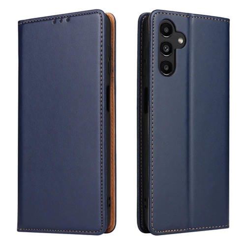 Funda para Teléfono Samsung Galaxy A55 5G Fierre Shann PU Cuero Genuino Textura (Azul)