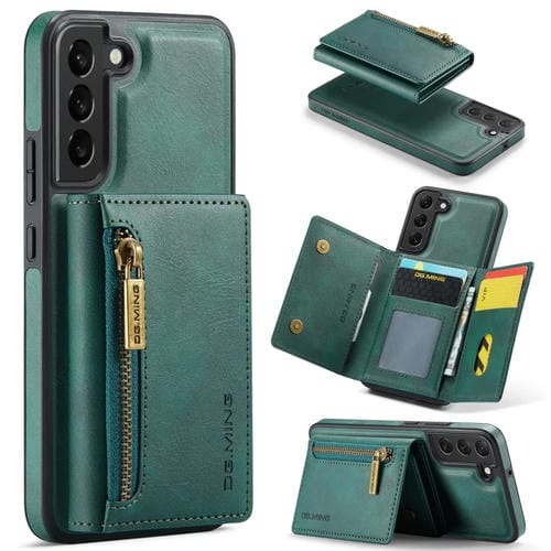 Funda de Cuero Dg.Ming M5 Series para Samsung Galaxy S22 con Zip Rfid y Múltiples Tarjetas (Verde)
