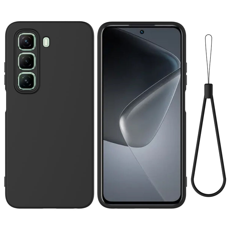 Funda Silicona Líquida para Infinix Hot 50 Pro+ 4G a Prueba de Caídas (Negro)