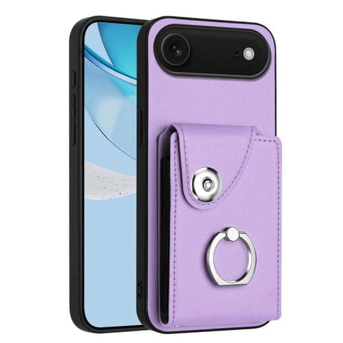 Funda para iPhone 17 con anillo y tarjetero Air Organ Card Bag (morado)