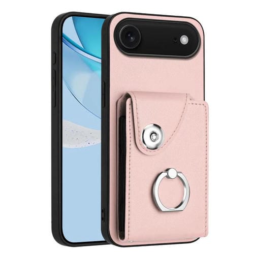 Funda para iPhone 17 con anillo y tarjetero Air Organ Card Bag (rosa)