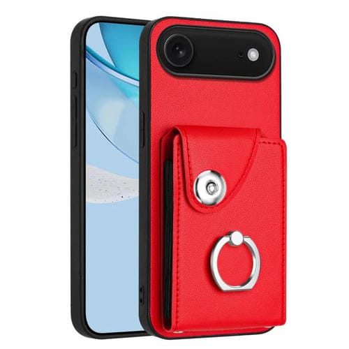 Funda para iPhone 17 con anillo y tarjetero Air Organ Card Bag (roja)