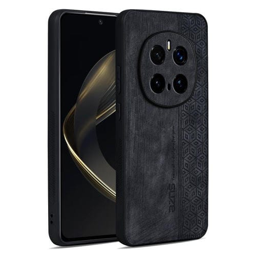Funda para Teléfono Azns con Efecto Piel en Relieve 3D para Honor Magic7 Pro (Negra)