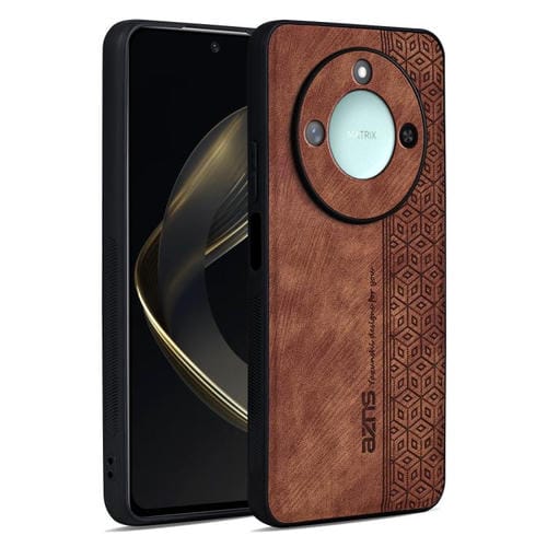 Funda para Teléfono Azns con Efecto Piel en Relieve 3D para Honor X60 (Marrón)