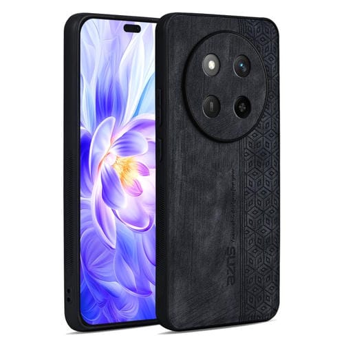Funda para Teléfono Azns con Efecto Piel en Relieve 3D para Honor X60 Pro (Negra)