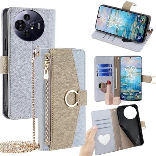Funda de Cuero con Textura de Lichi para TCL 50 Nxtpaper 5G y 50 Pro Nxtpaper 5G (Azul)