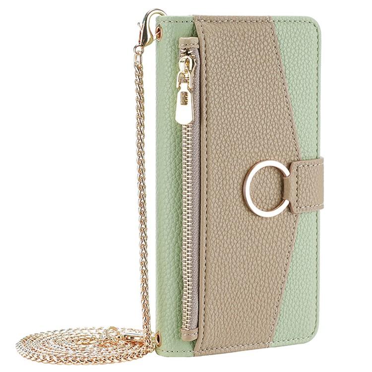 Funda Cruzada Cuero Textura Lichi para TCL 50 Nxtpaper 5G / 50 Pro Nxtpaper 5G (Verde)