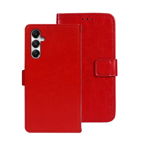 Funda de Cuero Idewei Crazy Horse para Samsung Galaxy A05S 4G con Soporte (Rojo)
