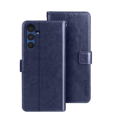 Funda de Cuero Idewei Crazy Horse Texture para Samsung Galaxy A15 5G (Azul)