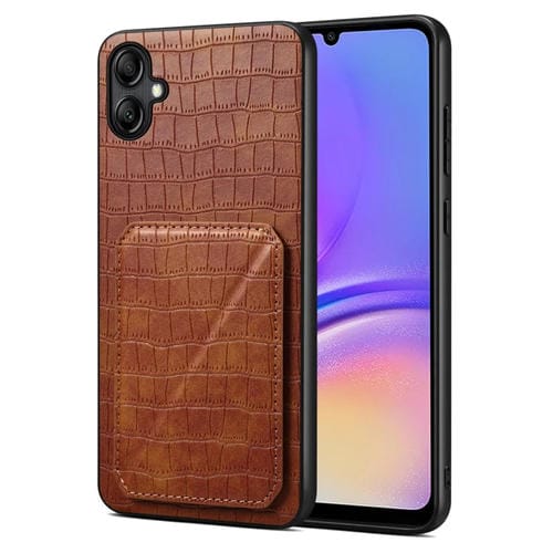 Funda Trasera Samsung Galaxy A05 Denior Piel de Cocodrilo con Soporte (Marrón)