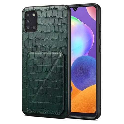 Funda Trasera Samsung Galaxy A31 Denior Piel de Cocodrilo con Soporte (Verde)