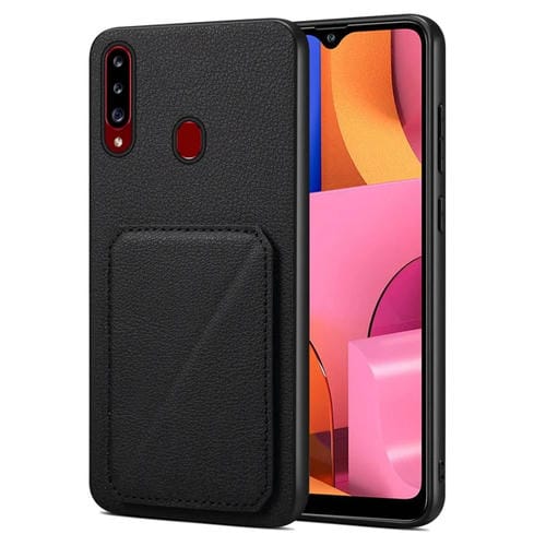 Funda Trasera Samsung Galaxy A20S Denior Piel de Becerro de Imitación con Soporte (Negro)