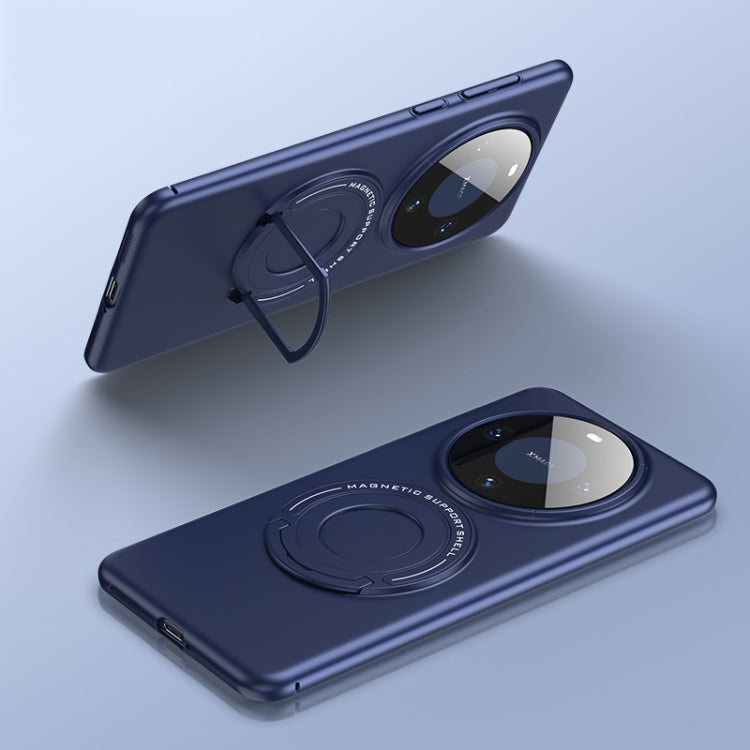 Estuche Magnético Mate Magsafe para Huawei Mate 60 Pro con Soporte para Carrito (Azul Oscuro)