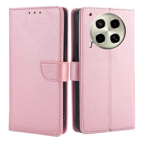 Funda de Piel con Tapa y Hebilla para Tecno Camon 30 (Oro Rosa)