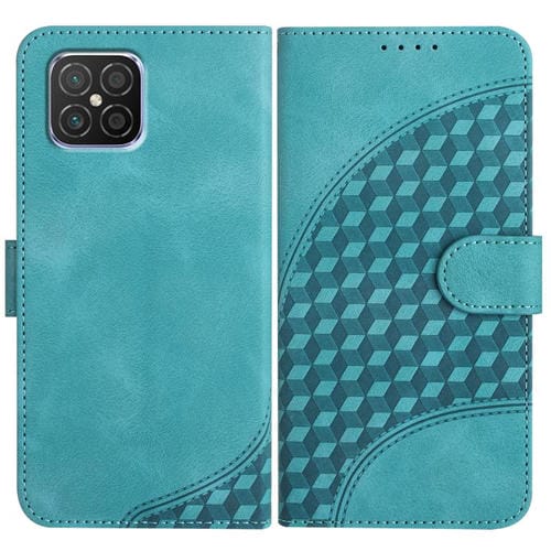 Funda de Cuero con Relieve Cabeza de Elefante para Huawei Nova 8 Se con Cordón (Azul Claro)