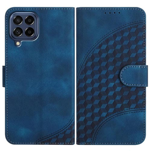 Funda para Samsung Galaxy M53 5G Yx0060 Cuero Relieve Cabeza de Elefante con Cordón (Azul Real)