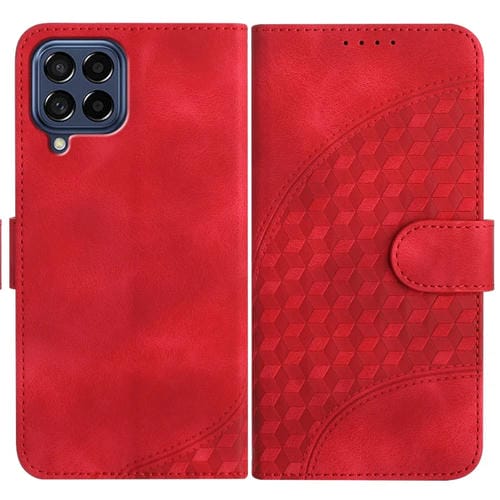 Funda para Samsung Galaxy M53 5G Yx0060 Cuero Relieve Cabeza de Elefante con Cordón (Rojo)