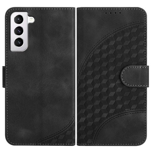 Funda para Samsung Galaxy S21 5G Yx0060 Cuero con Relieve y Cabeza de Elefante con Cordón (Negro)