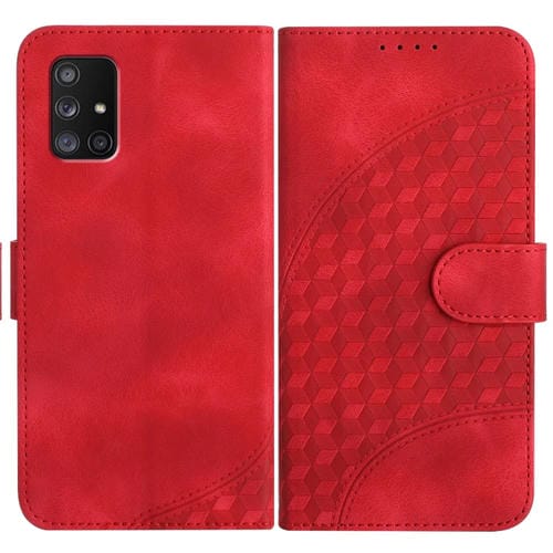 Funda para Samsung Galaxy A71 5G Yx0060 Cuero Relieve Cabeza Elefante con Cordón (Rojo)