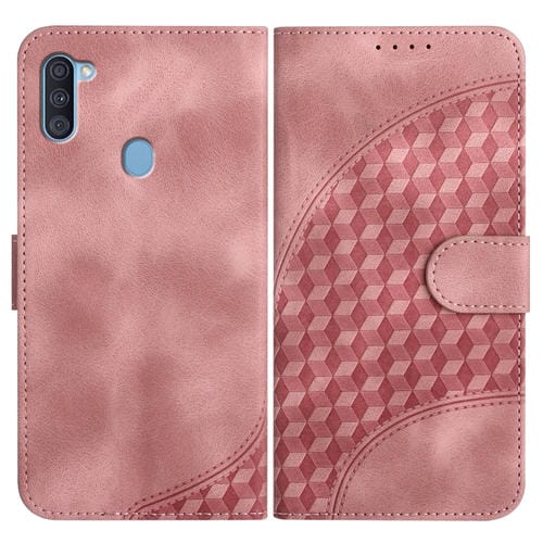 Funda para Samsung Galaxy A11 Versión UE Yx0060 Cuero Relieve Cabeza de Elefante con Cordón (Rosa)