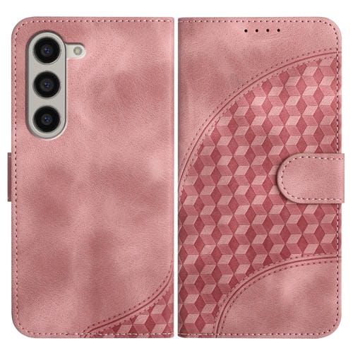 Funda para Samsung Galaxy Z Fold5 5G Yx0060 Cuero Relieve Cabeza de Elefante con Cordón (Rosa)