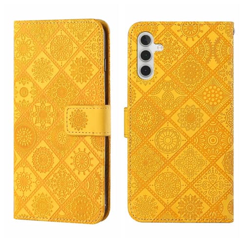Funda para Teléfono Samsung Galaxy A05S Cuero Patrón en Relieve Estilo Étnico (Amarillo)
