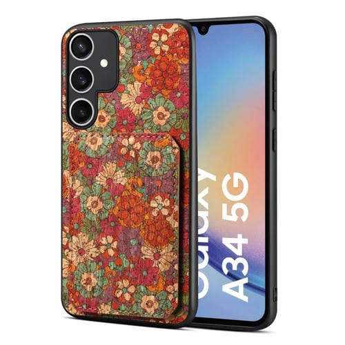 Funda para Teléfono Samsung Galaxy A34 5G con Ranura para Tarjeta Dual (Rojo Verano)