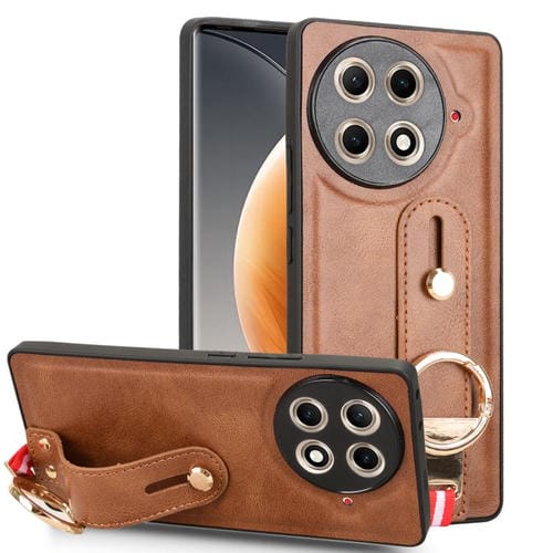 Funda de Cuero con Correa para Muñeca Tecno Camon 30S/30S Pro (Marrón)