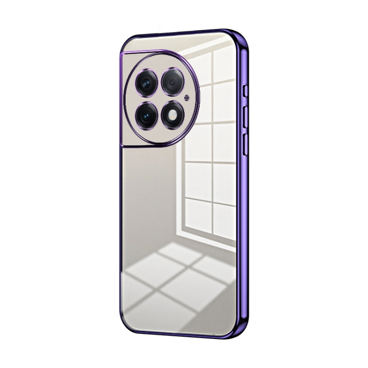 Funda para OnePlus Ace 2 Pro con Orificio Fino y Revestimiento Transparente (Púrpura)