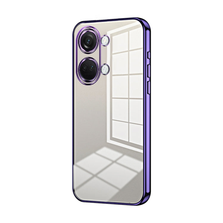 Funda para OnePlus Ace 2V y Nord 3 con Orificio Fino y Revestimiento Transparente (Púrpura)