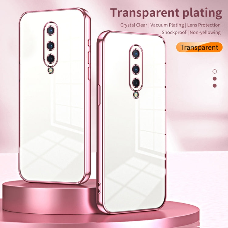 Estuche para OnePlus 8 con Orificio Fino y Revestimiento Transparente (Azul)