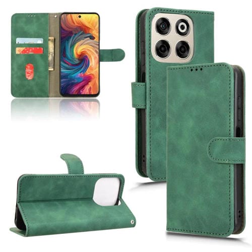 Funda de Cuero con Tapa Magnética para ZTE Blade V70 (Verde)