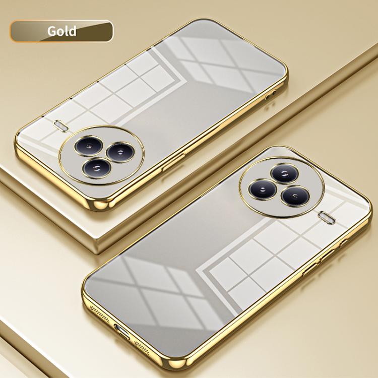 Funda para Xiaomi Civi 5 Pro con orificios finos y revestimiento transparente (dorado)