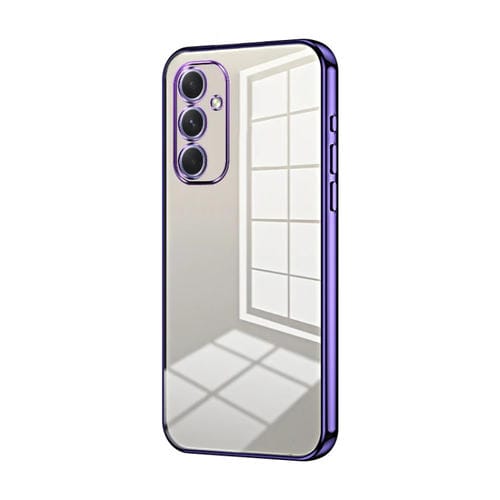 Funda para Teléfono Samsung Galaxy A54 5G Orificio Fino Revestimiento Transparente (Púrpura)