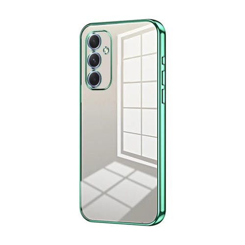 Funda para Teléfono Samsung Galaxy A54 5G con Orificio Fino y Revestimiento Transparente (Verde)