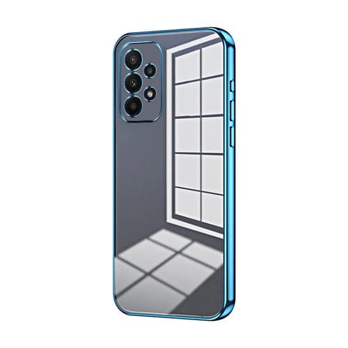 Funda para Teléfono Samsung Galaxy A23 con Orificio Fino y Revestimiento Transparente (Azul)
