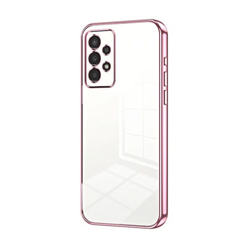 Funda para Teléfono Samsung Galaxy A13 4G con Orificio Fino y Revestimiento Transparente (Rosa)