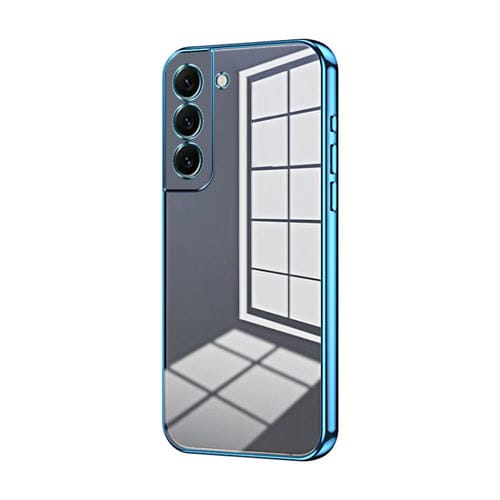 Estuche para Teléfono Samsung Galaxy S22 + 5G Orificio Fino Revestimiento Transparente (Azul)