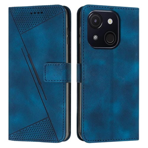 Funda de Cuero Triangular Dream Triangle para Teléfono Itel A50C con Cordón Largo (Azul)