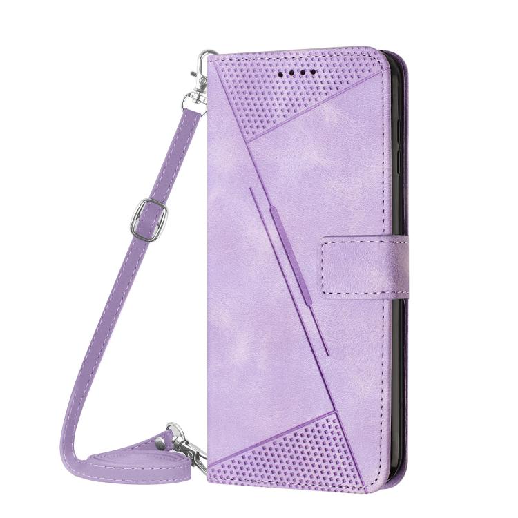 Funda de Cuero Triangular Dream para Itel S25 Ultra con Cordón Largo (Morado)