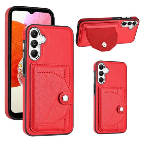 Funda para Samsung Galaxy A15 Cuero a Prueba de Golpes con Tarjetero (Rojo)