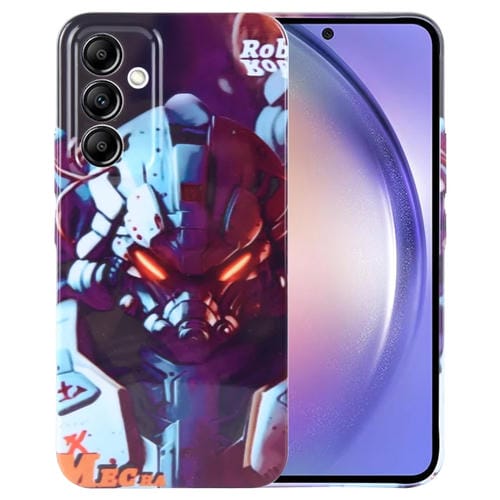 Funda para Teléfono Samsung Galaxy A54 5G con Orificio Preciso PC Patrón Pintado (Robot Naranja)