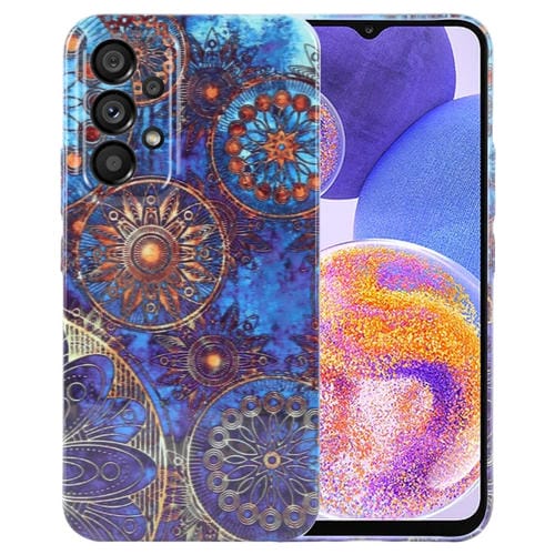 Estuche para Teléfono Samsung Galaxy A23 con Orificio Preciso para PC con Patrón Pintado (Flor Abstracta)
