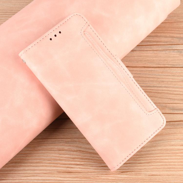 Funda de Piel Textura Becerro con Ranuras para Tarjetas para OnePlus 13 5G (Rosa)