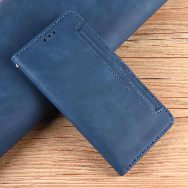 Funda de Piel Textura Becerro con Ranuras para Tarjetas para OnePlus 13 5G (Azul)
