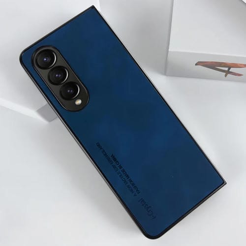 Funda para Teléfono Samsung Galaxy Z Fold3 5G I.Crystal Lambskin para Teléfono Plegable (Azul)