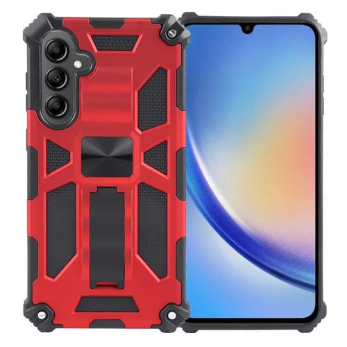 Funda para Samsung Galaxy A35 Armor TPU + PC a Prueba de Golpes con Soporte (Rojo)
