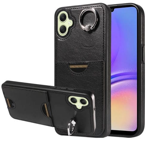Funda para Teléfono Samsung Galaxy A05 Soporte para Anillo Ranura para Tarjeta (Negro)